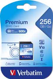 Secure digital card premium sdxc class 10/uhs-1 256gb