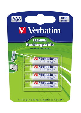 Scatola 4 batterie aaa ricaricabili capacita' 1000 mah