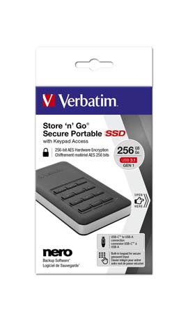 Ssd store 'n' go portable con tastierino numerico 256 gb usb 3.1