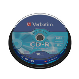 Scatola 10 cd-r datalife spindle 1x-52x 700mb serigrafato crystal