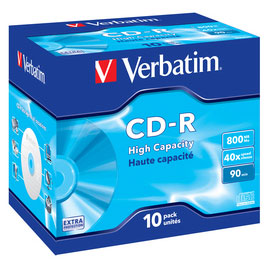 Scatola 10 cd-r datalife jewel case 1x-40x 800mb serigrafato