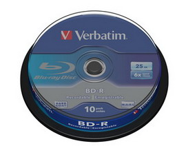 Scatola 10 dvd blu ray bd-r sl 25gb 6x spindle mabl white/blu