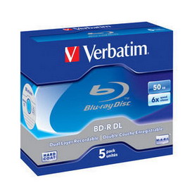Scatola 5 dvd blu ray bd-r sl 50gb 6x spindle mabl white/blu