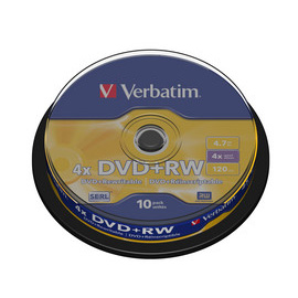 Scatola 10 dvd+rw spindle 4x 4.7gb 120min.