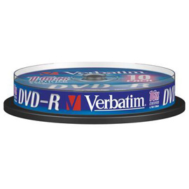 Scatola 10 dvd-r spindle 16x 4.7gb 120min.serigrafato