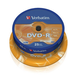 Scatola 25 dvd-r spindle 16x 4.7gb 120min.serigrafato