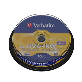 Scatola 10 dvd+rw spindle 4x 4.7gb 120min.