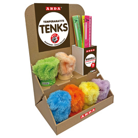 Temperamatitetenks peluche e righe 16cm  - colori assortiti - arda - display voila' 48 pezzi totali