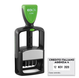 Timbro office s360 datario personalizzabile autoinchiostrante 30x45mm colop