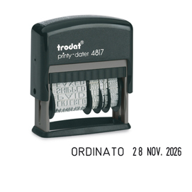 Timbro printy eco 4817 datario+ polinomio 3,8mm autoinchiostrante trodat