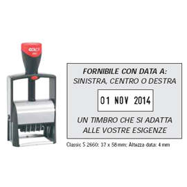 Timbro classic line datario 2660 37x58mm 7righe autoinchiostrante colop