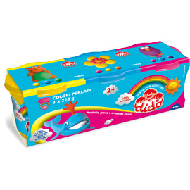 Tris barattoli dido' 220gr giallo-rosso-azzurro