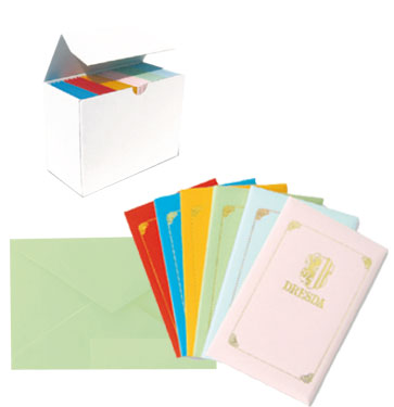 Taschetta 10biglietti+10buste f.to 9 9x14cm dresda colori assortiti