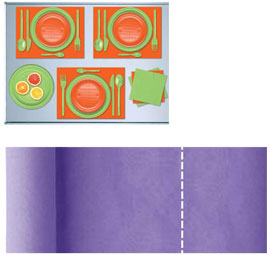 Tovaglia runner in tnt 40x480cm lilla pretagl.30cm dopla