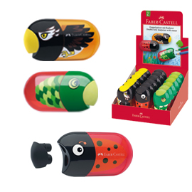 Temperamatite animals con serbatoio e gomma assortiti