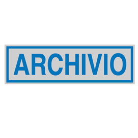 Targhetta adesiva 165x50mm archivio
