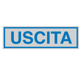 Targhetta adesiva 165x50mm uscita