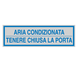 Targhetta adesiva 165x50mm aria condizionata ...