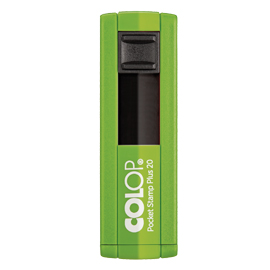 Timbro pocket stamp plus 20 14x38mm 4righe autoinchiostrante verde colop