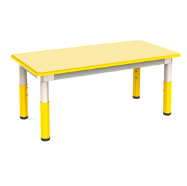 Tavolo telescopico 120x60x46cm h46/58cm giallo cwr