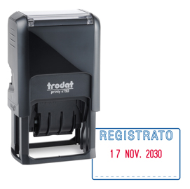 Timbro printy 4750/1 4.0 41x24mm datario+registrato autoinch. Trodat