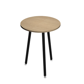 Tavolo alto tondo skinny metal - Ø 80 x h105 cm - nero / rovere - artexport