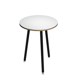 Tavolo alto tondo skinny metal - Ø 80 x h105 cm - nero / bianco - artexport