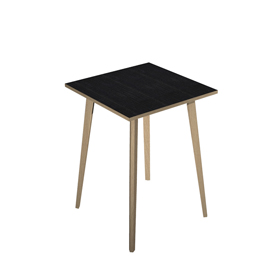 Tavolo alto woody - 80 x 80 x h 105 cm - rovere / nero venato - artexport