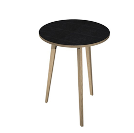Tavolo rotondo alto woody - Ø 80 cm x h 105 cm - rovere / nero venato - artexport