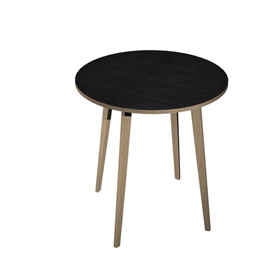 Tavolo rotondo alto woody - Ø 100 cm x h 105 cm - rovere / nero venato - artexport
