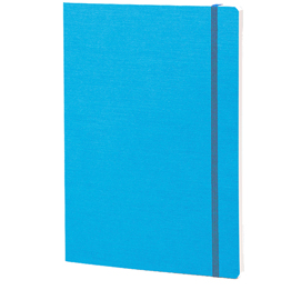 Taccuino ecoqua c/elastico - a5 - 80 pag - carta bianca - blu - fabriano