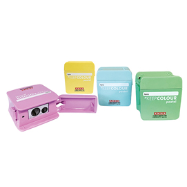 Temperamatite clack - 2 fori - metallo - colori assortiti - arda - expo 20 pezzi