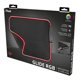 Tappetino per mouse - con illuminazione rgb - 4 porte usb - trust