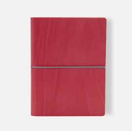 Taccuino evo ciak - 9 x 13 cm - fogli bianchi - copertina rosso corallo - in tempo