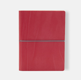 Taccuino evo ciak - 15 x 21 cm - fogli bianchi - copertina rosso corallo - in tempo
