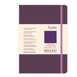 Taccuino ispira - con elastico - copertina rigida - a5 - 96 fogli - puntinato - viola - fabriano