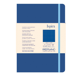 Taccuino ispira - con elastico - copertina rigida - a5 - 96 fogli - puntinato - blu royal - fabriano