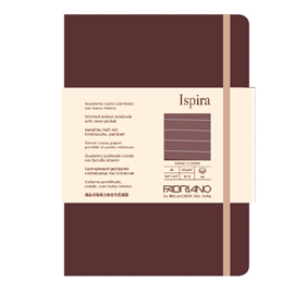Taccuino ispira - con elastico - copertina rigida - a5 - 96 fogli - righe - marrone - fabriano