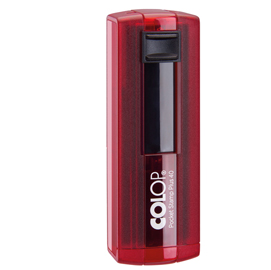 Timbro pocket stamp plus 40 - autoinchiostrante - 23 x 59 mm - 6 righe - rosso rubino - colop