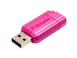 Usb2.0 store 'n' go pinstripe usb drive 32gb -hot pink
