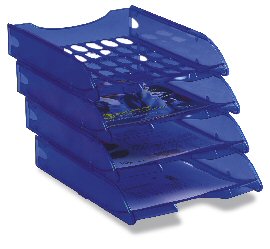 Vaschetta portacorrispondenza forate e040 blu trasp.fellowes