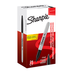 Value pack 20+4 marcatore sharpie nero permanente punta fine