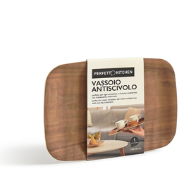 Vassoio antiscivolo - in legno frassino - 28x20 cm - perfetto
