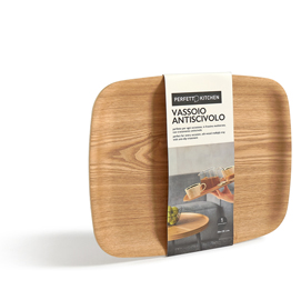 Vassoio antiscivolo - in legno frassino - 36x28 cm - perfetto