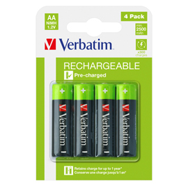 Verbatim - scatola 4 pile aa ricaricabili - 49517