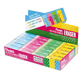 Zeh-05cm expo 48 pz. Mini gomme hi polymer colori assortiti pentel